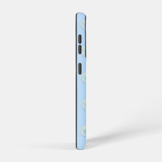Daisy Pattern op lichtblauwe achtergrond Samsung Galaxy Hoesje (Rechterkant)