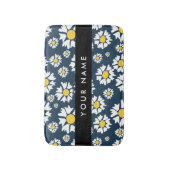 Daisy Pattern, Witte Daisies, Jouw naam Badmat (Voorkant Verticaal)