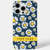 Daisy Pattern, Witte Daisies, Jouw naam Case-Mate iPhone Case (Achterkant)