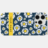 Daisy Pattern, Witte Daisies, Jouw naam Case-Mate iPhone Case (Achterkant (horizontaal))