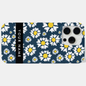 Daisy Pattern, Witte Daisies, Jouw naam Case-Mate iPhone Case (Achterkant (horizontaal))