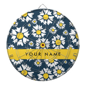 Daisy Pattern, Witte Daisies, Jouw naam Dartbord