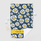 Daisy Pattern, Witte Daisies, Jouw naam Golfhanddoek (Insitu)