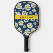 Daisy Pattern, Witte Daisies, Jouw naam Pickleball Paddle (Achterkant)