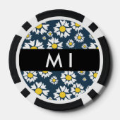 Daisy Pattern, Witte Daisies, Jouw naam Poker Chips (Achterkant)