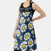 Daisy Pattern, Witte Daisies, Jouw naam Schort (Insitu)