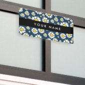 Daisy Pattern, Witte Daisies, Jouw naam Spandoek (Buitenkant Gebouw)