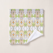 Daisy Patterned Badhanddoek Set Bad Handdoek (Wasdoekje)