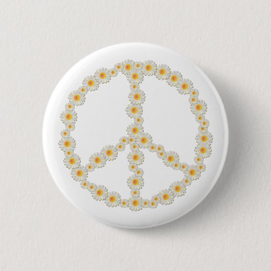 Daisy Peace Ronde Button 5,7 Cm (Voorkant)
