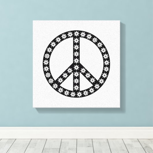 Daisy Peace Symbol Canvas Afdruk (Insitu (Houten vloer))