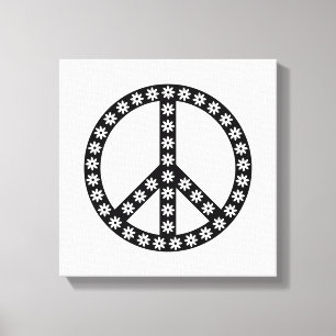 Daisy Peace Symbol Canvas Afdruk