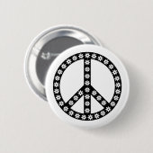 Daisy Peace Symbol Ronde Button 5,7 Cm (Voorkant /achterkant)
