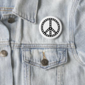 Daisy Peace Symbol Ronde Button 5,7 Cm (In situ)