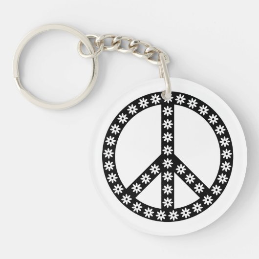 Daisy Peace Symbol Sleutelhanger (Voorkant)