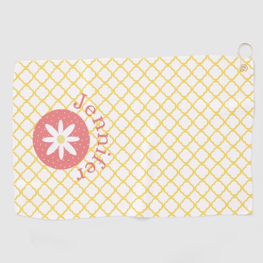  Daisy Personalized Golf Towel Golfhanddoek (Horizontaal)
