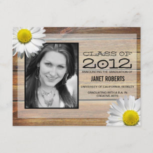 Daisy Photo Afstuderen Invitation Kaart