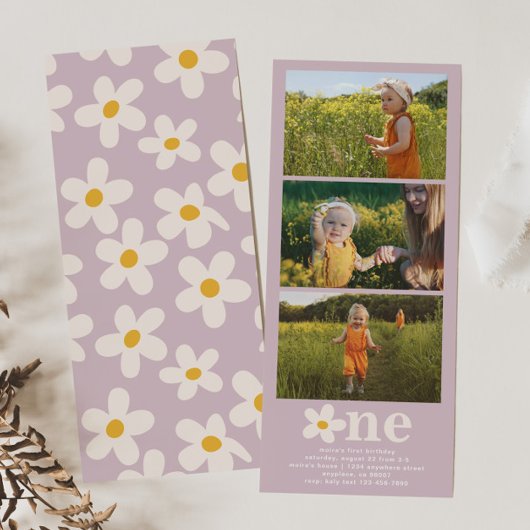 Daisy Photo Anniversaire Invitation