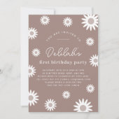 Daisy Photo Birthday Invitation Kaart (Voorkant)