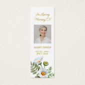 Daisy Photo Funeral Memorial Bookmark (Devant)