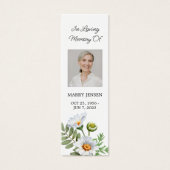 Daisy Photo Funeral Memorial Bookmark (Devant)