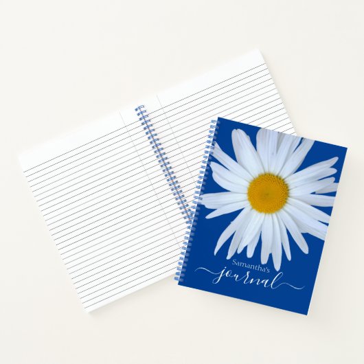 Daisy Photo Journal Blue White Script Notitieboek (Binnen)
