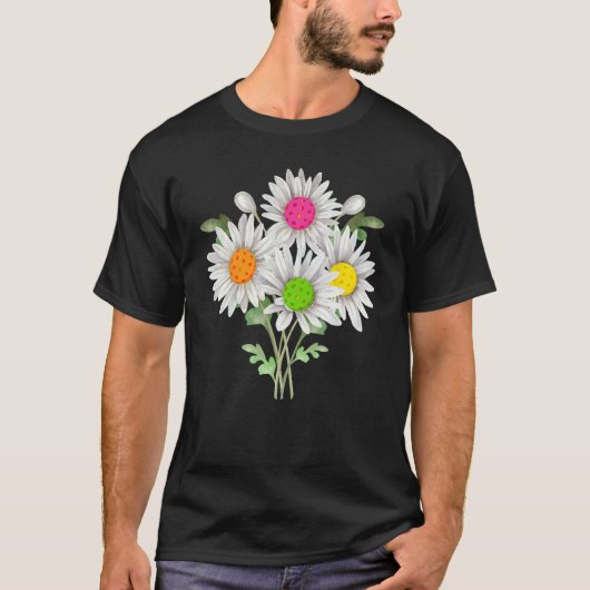 Daisy Pickleball Flower Pickleball Player Paddleba T-shirt (Voorkant)