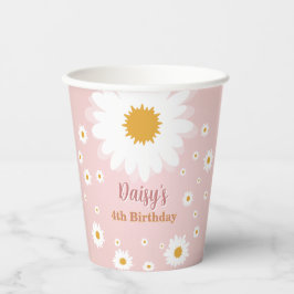 Daisy Pink Any Age Birthday  Papieren Bekers