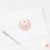 Daisy Pink Any Age Birthday  Ronde Sticker (Envelop)