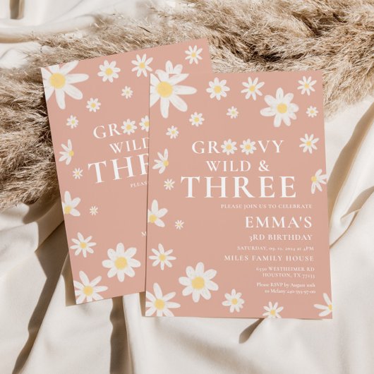 Daisy Pink Blush Kids Verjaardag Kaart