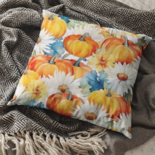 Daisy Pompoen Herfst Thanksgiving Bloemig Kussen