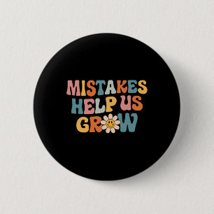 Daisy Positive Growth Mindset Retro Teacher Back T Ronde Button 5,7 Cm