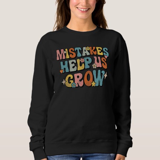 Daisy Positive Growth Mindset Retro Teacher Back T Trui (Voorkant)