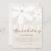 Daisy Premier Anniversaire Fête à thème Carte de r (Devant)