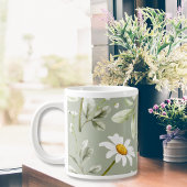 Daisy Print Coffee Mug Wraparound Design