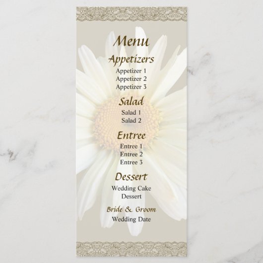 Daisy Recherche vers le haut Menu Mariage (Devant)
