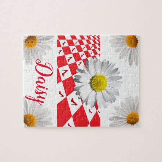 Daisy Red À damiers Puzzle (Horizontal)