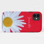 Daisy Red Elegant Wit Script Case-Mate iPhone Case (Achterkant (horizontaal))