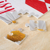 Daisy Red Gecontroleerd Jigzaag Puzzle Legpuzzel (Zijkant)