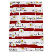 Daisy Red Stripes Verjaardag Medium Gift Bag Cadeauzakje (Achterkant)