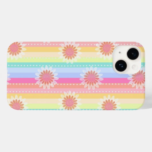 Daisy regenboogstrepen telefoonbehuizing Case-Mate iPhone case (Achterkant (horizontaal))