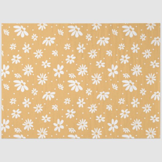 Daisy Retro 70s Groovy Floral  ontkoppeling Tissuepapier (Voorkant)