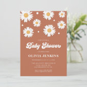 Daisy Retro Baby Shower Invitations (Debout devant)