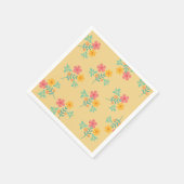 Daisy Retro Bouquet Pattern in Yellow Servet (Hoek)