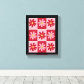 Daisy Retro Flower Pattern Canvas Afdruk (Insitu (Houten vloer))