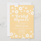 Daisy Retro jaune Floral nuptiale Invitation (Devant)