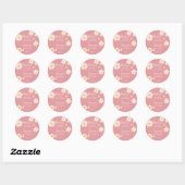 Daisy retro roze baby shower boho ronde sticker (Vel)