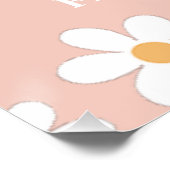 Daisy Retro Roze eerste verjaardag Welkom Perfect Poster (Hoek)