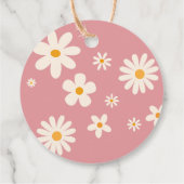 Daisy retro roze woestijn baby shower boho bedankt bedankjes labels (Achterkant)
