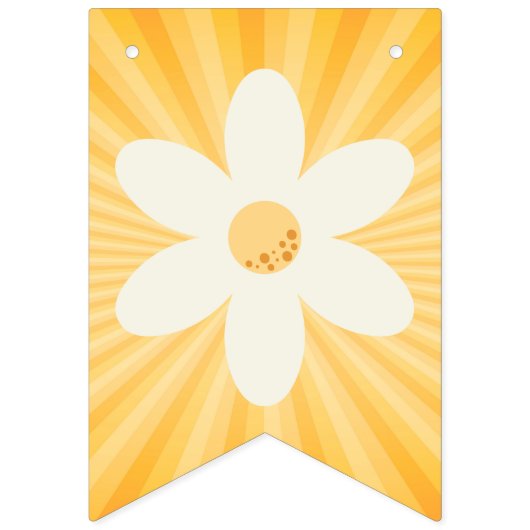 Daisy Retro Sunburst Jaune Drapeaux Bunst | Super (Premier drapeau)