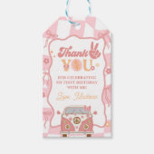 Daisy & Retro Van Pastel Groovy 1e verjaardag Cadeaulabel (Voorkant)